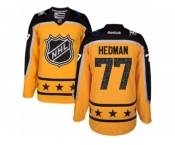Women's Reebok Tampa Bay Lightning #77 Victor Hedman Authentic Yellow Atlantic Division 2017 All-Star NHL Jersey