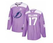 Youth Adidas Tampa Bay Lightning #17 Alex Killorn Purple Authentic Fights Cancer Stitched NHL Jersey