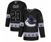 Adidas Vancouver Canucks #23 Alexander Edler Authentic Black Team Logo Fashion NHL Jersey