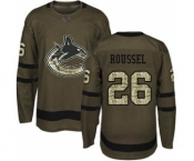 Men's Canucks #26 Antoine Roussel Green Salute to Service Stitched Hockey Jersey