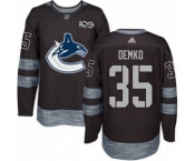 Men's Canucks #35 Thatcher Demko Black 1917-2017 100th Anniversary Stitched Hockey Jersey