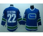 nhl vancouver canucks #22 d.sedin blue 3rd