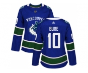 Women Adidas Vancouver Canucks #10 Pavel Bure Blue Home Authentic Stitched NHL Jersey