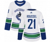 Women Adidas Vancouver Canucks #21 Antoine Roussel Authentic White Away NHL Jersey