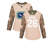 Women Adidas Vancouver Canucks #26 Thomas Vanek Camo Authentic 2017 Veterans Day Stitched NHL Jersey