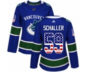 Women Adidas Vancouver Canucks #59 Tim Schaller Authentic Blue USA Flag Fashion NHL Jersey