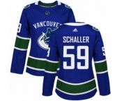 Women Adidas Vancouver Canucks #59 Tim Schaller Premier Blue Home NHL Jersey