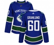 Women Adidas Vancouver Canucks #60 Markus Granlund Premier Blue Home NHL Jersey