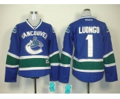 women nhl jerseys vancouver canucks #1 luongo blue