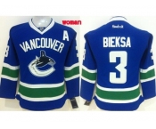 women nhl jerseys vancouver canucks #3 kevin bieksa blue