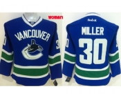 women nhl jerseys vancouver canucks #30 ryan miller blue