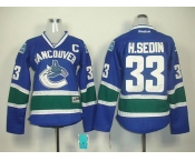 women nhl jerseys vancouver canucks #33 h.sedin blue