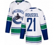 Youth Adidas Vancouver Canucks #21 Antoine Roussel Authentic White Away NHL Jersey