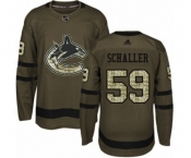 Youth Adidas Vancouver Canucks #59 Tim Schaller Premier Green Salute to Service NHL Jersey
