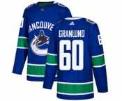 Youth Adidas Vancouver Canucks #60 Markus Granlund Premier Blue Home NHL Jersey