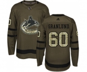 Youth Adidas Vancouver Canucks #60 Markus Granlund Premier Green Salute to Service NHL Jersey