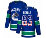 Youth Adidas Vancouver Canucks #83 Jay Beagle Authentic Blue USA Flag Fashion NHL Jersey