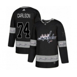 Adidas Washington Capitals #74 John Carlson Authentic Black Team Logo Fashion NHL Jersey