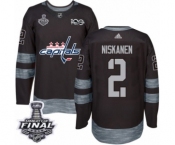 Men's Adidas Washington Capitals #2 Matt Niskanen Authentic Black 1917-2017 100th Anniversary 2018 Stanley Cup Final NHL Jersey