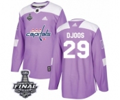 Men's Adidas Washington Capitals #29 Christian Djoos Authentic Purple Fights Cancer Practice 2018 Stanley Cup Final NHL Jersey Men's Adidas Washington Capitals #29 Christian Djoos Authentic Purple Fights Cancer Practice 2018 Stanley Cup Final NHL Jersey