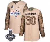 Men's Adidas Washington Capitals #30 Ilya Samsonov Authentic Camo Veterans Day Practice 2018 Stanley Cup Final NHL Jersey Men's Adidas Washington Capitals #30 Ilya Samsonov Authentic Camo Veterans Day Practice 2018 Stanley Cup Final NHL Jersey