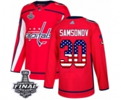 Men's Adidas Washington Capitals #30 Ilya Samsonov Authentic Red USA Flag Fashion 2018 Stanley Cup Final NHL Jersey Men's Adidas Washington Capitals #30 Ilya Samsonov Authentic Red USA Flag Fashion 2018 Stanley Cup Final NHL Jersey