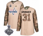 Men's Adidas Washington Capitals #31 Philipp Grubauer Authentic Camo Veterans Day Practice 2018 Stanley Cup Final NHL Jersey Men's Adidas Washington Capitals #31 Philipp Grubauer Authentic Camo Veterans Day Practice 2018 Stanley Cup Final NHL Jersey