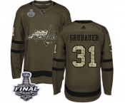 Men's Adidas Washington Capitals #31 Philipp Grubauer Authentic Green Salute to Service 2018 Stanley Cup Final NHL Jersey Men's Adidas Washington Capitals #31 Philipp Grubauer Authentic Green Salute to Service 2018 Stanley Cup Final NHL Jersey