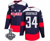 Men's Adidas Washington Capitals #34 Jonas Siegenthaler Authentic Navy Blue 2018 Stadium Series 2018 Stanley Cup Final NHL Jersey