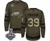 Men's Adidas Washington Capitals #39 Alex Chiasson Authentic Green Salute to Service 2018 Stanley Cup Final NHL Jersey
