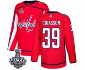 Men's Adidas Washington Capitals #39 Alex Chiasson Premier Red Home 2018 Stanley Cup Final NHL Jersey