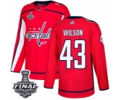 Men's Adidas Washington Capitals #43 Tom Wilson Authentic Red Home 2018 Stanley Cup Final NHL Jersey