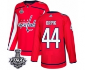Men's Adidas Washington Capitals #44 Brooks Orpik Authentic Red Home 2018 Stanley Cup Final NHL Jersey