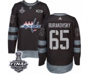 Men's Adidas Washington Capitals #65 Andre Burakovsky Authentic Black 1917-2017 100th Anniversary 2018 Stanley Cup Final NHL Jersey