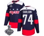 Men's Adidas Washington Capitals #74 John Carlson Authentic Navy Blue 2018 Stadium Series 2018 Stanley Cup Final NHL Jerse