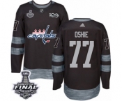 Men's Adidas Washington Capitals #77 T.J. Oshie Authentic Black 1917-2017 100th Anniversary 2018 Stanley Cup Final NHL Jersey Men's Adidas Washington Capitals #77 T.J. Oshie Authentic Black 1917-2017 100th Anniversary 2018 Stanley Cup Final NHL Jersey