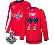 Men's Adidas Washington Capitals #77 T.J. Oshie Authentic Red USA Flag Fashion 2018 Stanley Cup Final NHL Jersey Men's Adidas Washington Capitals #77 T.J. Oshie Authentic Red USA Flag Fashion 2018 Stanley Cup Final NHL Jersey