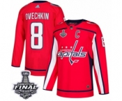 Men's Adidas Washington Capitals #8 Alex Ovechkin Premier Red Home 2018 Stanley Cup Final NHL Jersey