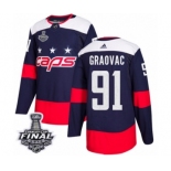 Men's Adidas Washington Capitals #91 Tyler Graovac Authentic Navy Blue 2018 Stadium Series 2018 Stanley Cup Final NHL Jersey