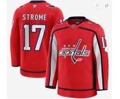 Men's Washington Capitals #17 Dylan Strome Red 2024-25 Home Stitched Hockey Jersey