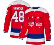 Men's Washington Capitals #48 Logan Thompson Authentic Red Alternate Jersey Men's Washington Capitals #48 Logan Thompson Authentic Red Alternate Jersey