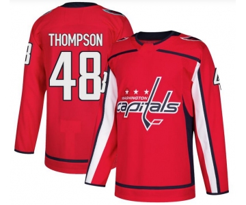Men's Washington Capitals #48 Logan Thompson Authentic Red Home Jersey