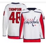 Men's Washington Capitals #48 Logan Thompson Authentic White Away Jersey Men's Washington Capitals #48 Logan Thompson Authentic White Away Jersey