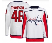 Men's Washington Capitals #48 Logan Thompson Authentic White Away Jersey Men's Washington Capitals #48 Logan Thompson Authentic White Away Jersey