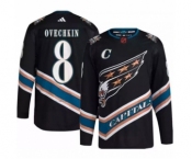 Men's Washington Capitals #8 Alex Ovechkin Black 2022-23 Reverse Retro Stitched Jersey