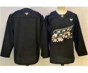 Men's Washington Capitals Blank Black Cherry Blossom Stitched Hockey Jersey