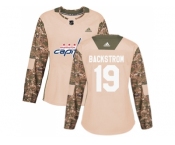 Women Adidas Washington Capitals #19 Nicklas Backstrom Camo Authentic 2017 Veterans Day Stitched NHL Jersey