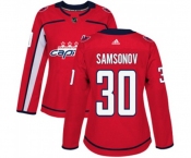 Women Adidas Washington Capitals #30 Ilya Samsonov Premier Red Home NHL Jersey