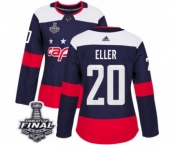 Women's Adidas Washington Capitals #20 Lars Eller Authentic Navy Blue 2018 Stadium Series 2018 Stanley Cup Final NHL Jersey