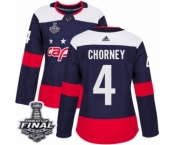 Women's Adidas Washington Capitals #4 Taylor Chorney Authentic Navy Blue 2018 Stadium Series 2018 Stanley Cup Final NHL Jersey